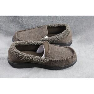 Dearfoams Shoes Mens Size 9.5 Brown Moccasin Slipper Memory Foam CUSX1 31264